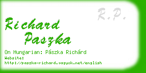 richard paszka business card