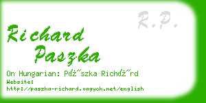 richard paszka business card